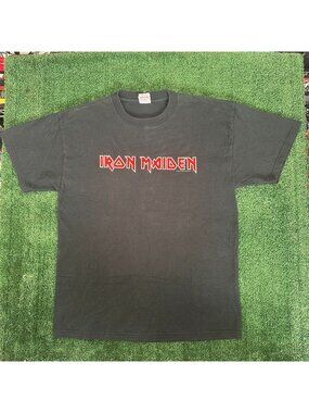 Vintage Y2K Iron Maiden Logo T-Shirt Heavy Metal Band Tee